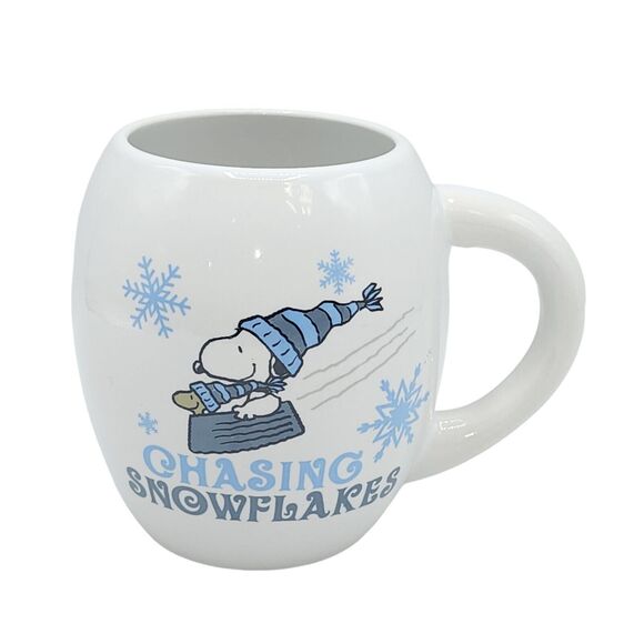 Peanuts Snoopy Set‎ Of 2 Ceramic Coffee Mug Double Sided Winter Themed Design - Picture 12 of 16